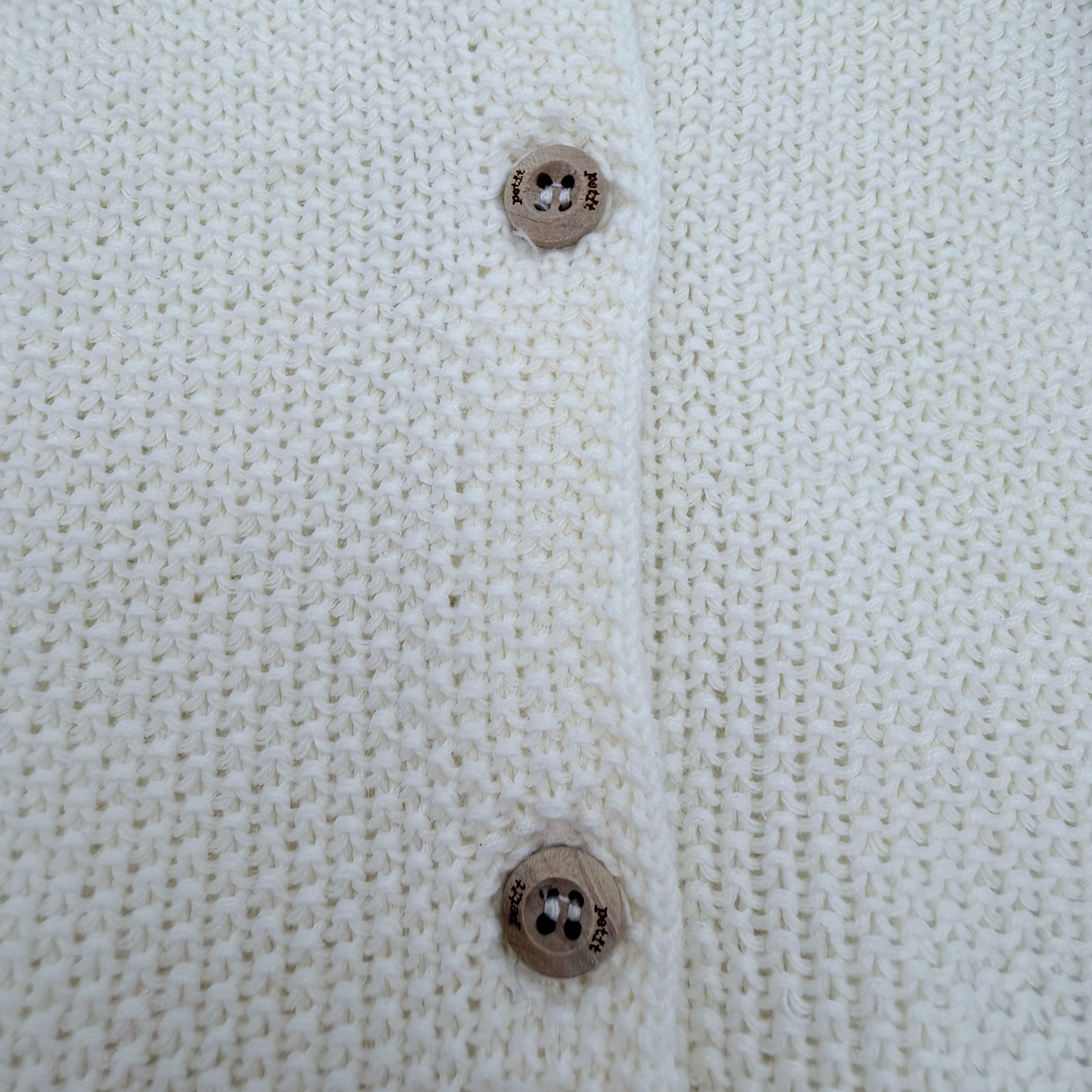 Cardigan bébé écru en maille — 9 mois