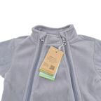 Combinaison bébé gris bleuté en polaire à double zip - 2-6 mois