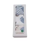 Coffret de 3 paires de chaussettes bébé bleu et écru - 10-12