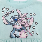 Robe sweat bébé vert d’eau motif Stitch - 3-6 mois