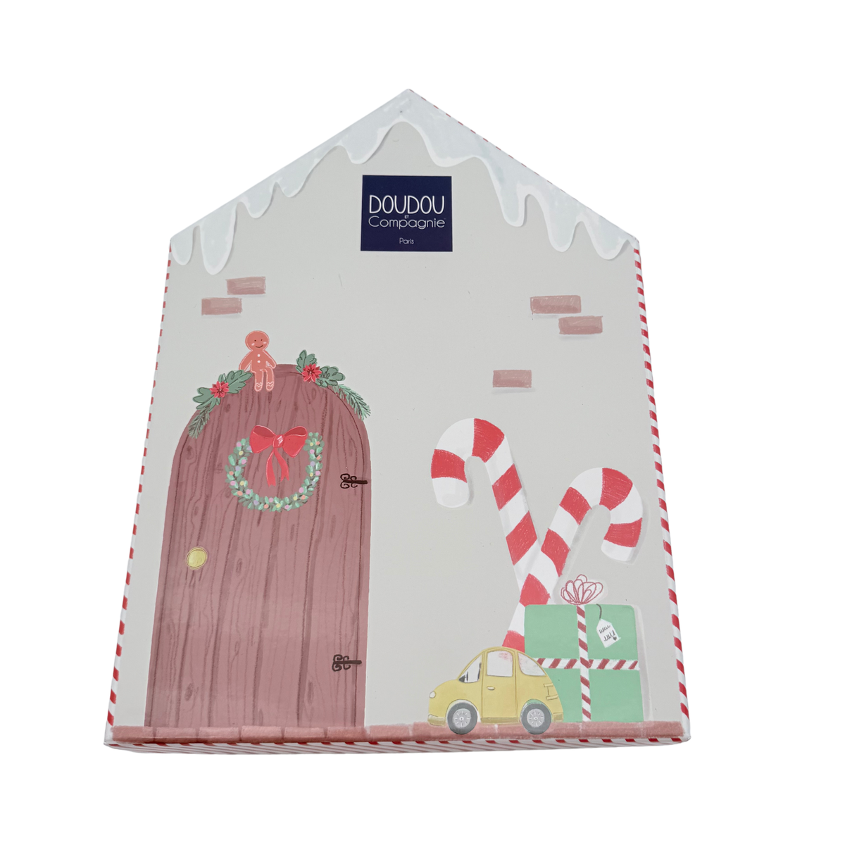 Peluche lutin farceur de Noël avec boîte décorative