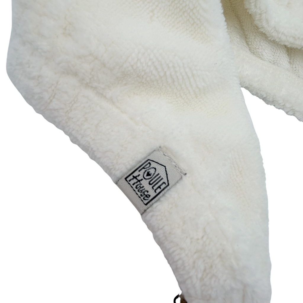 Serviette turban cheveux en éponge bambou — Lait