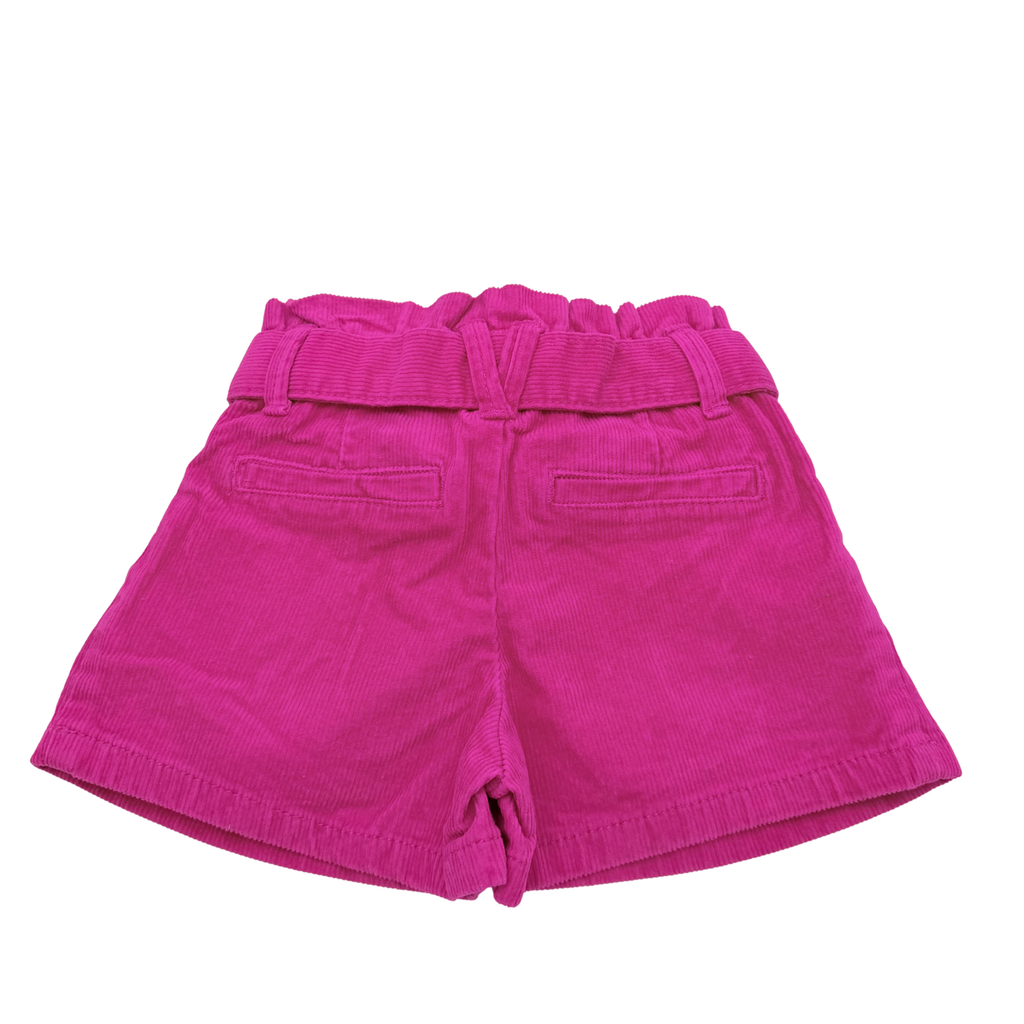 Short rose fuchsia en velours côtelé avec ceinture - 3 ans