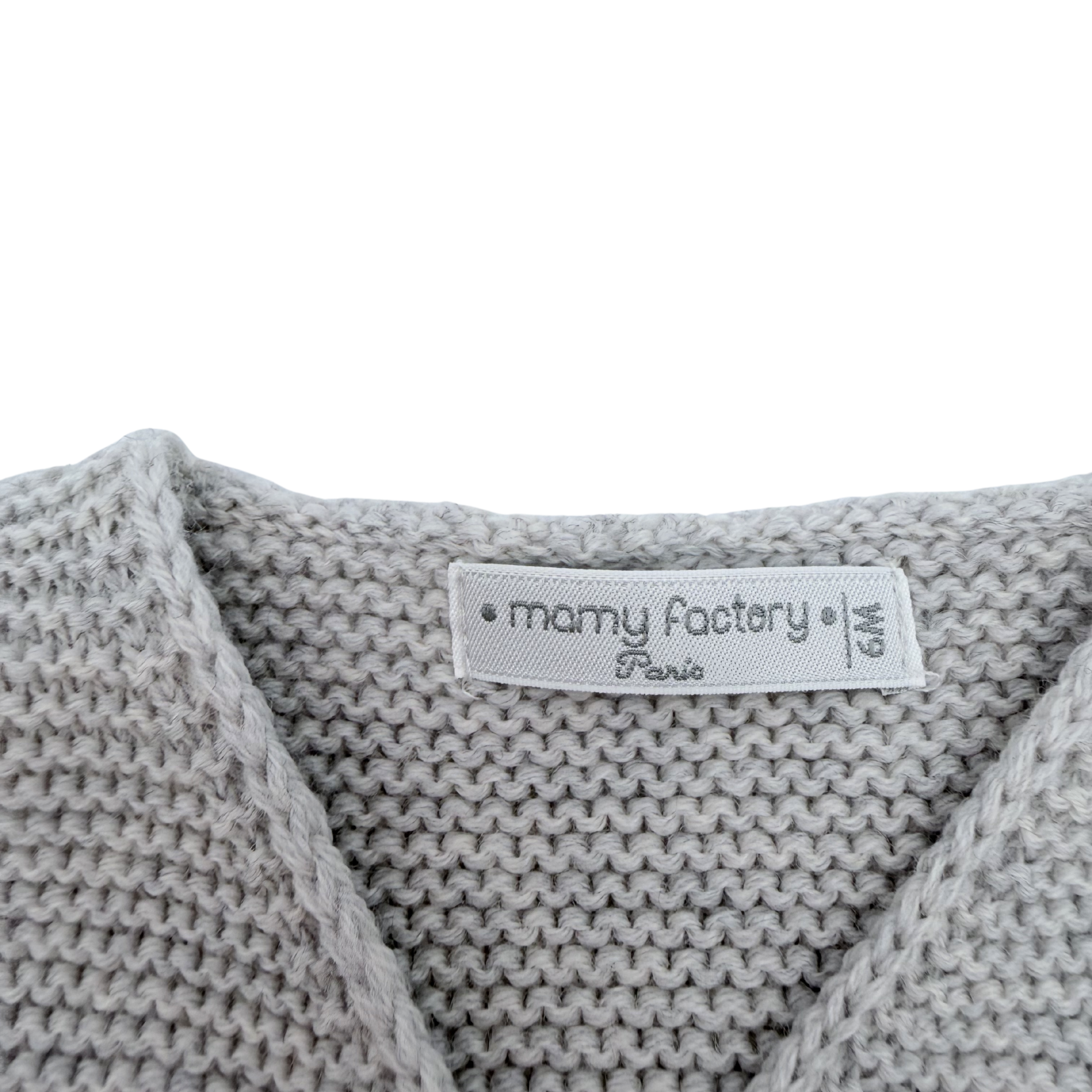 Gilet bébé gris maille nouée — 6 mois