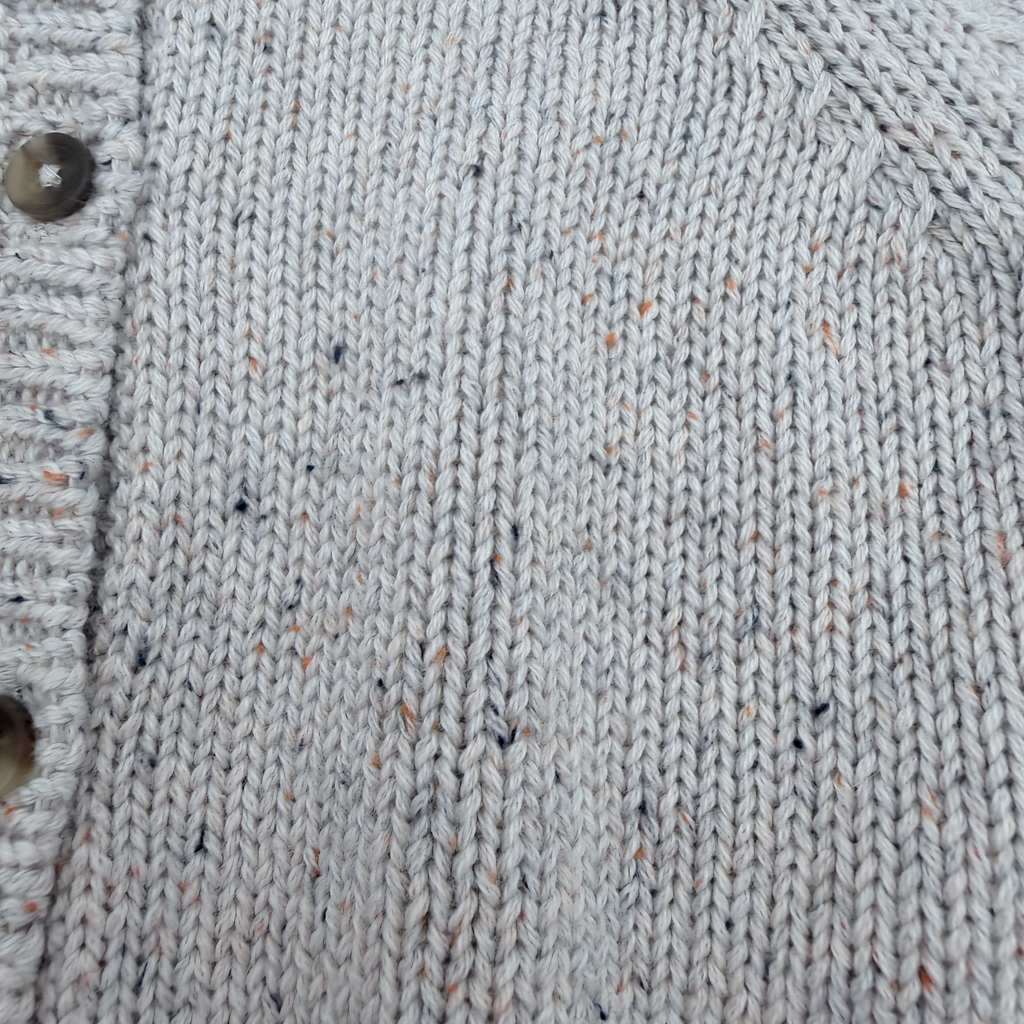 Gilet maille beige chiné — 12 mois