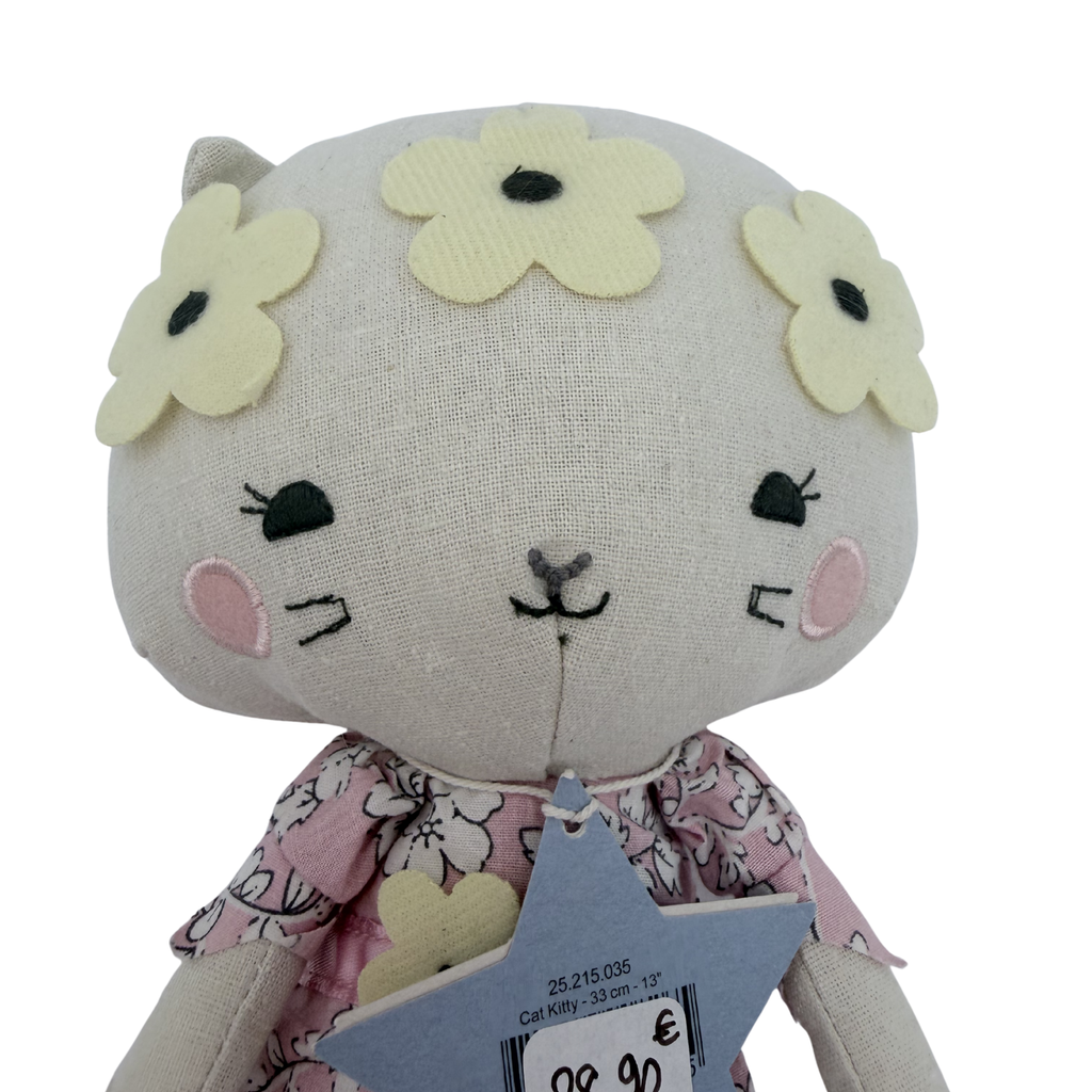 Peluche chat fleurie —33 cm