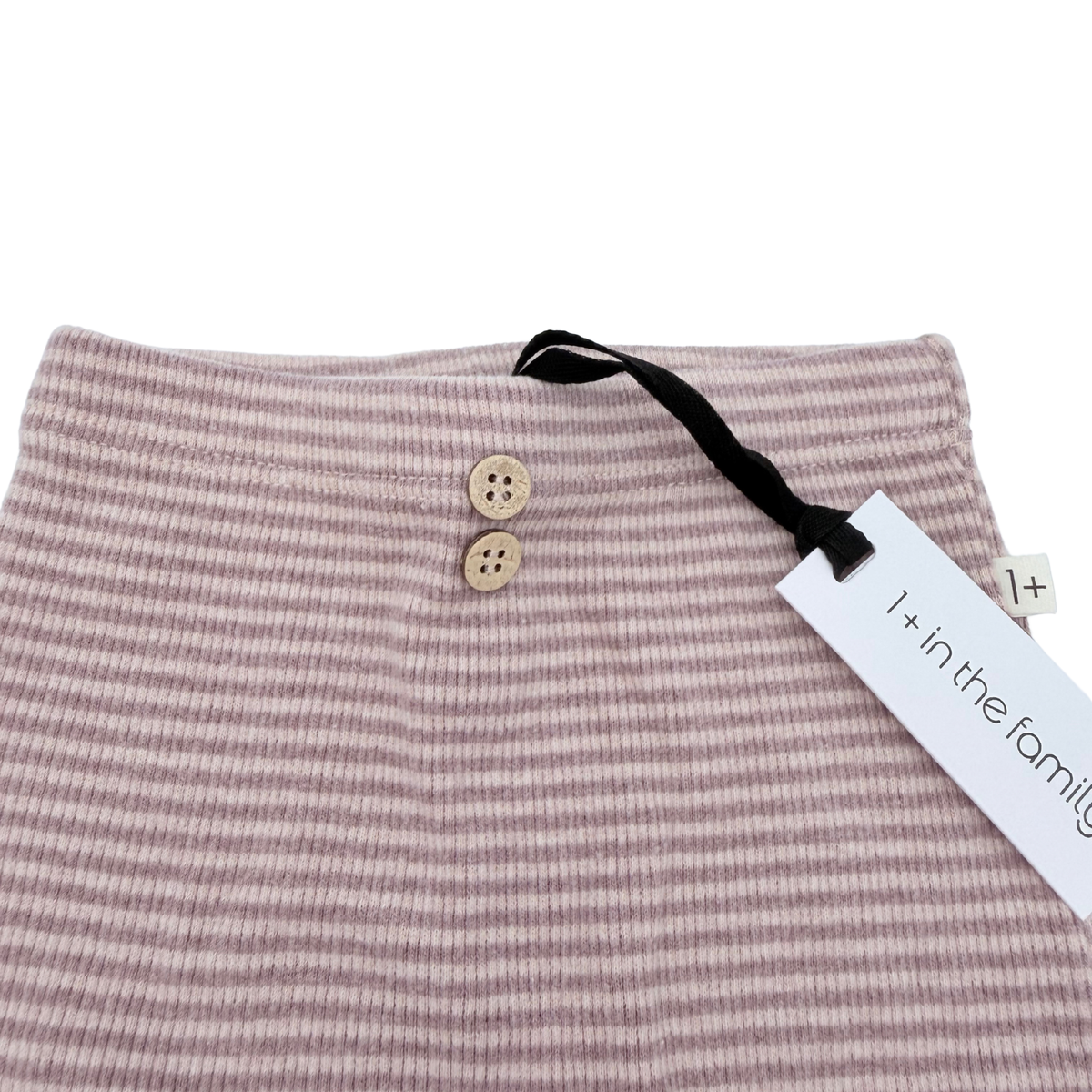 Legging rose rayé en maille côtelée - 3 mois