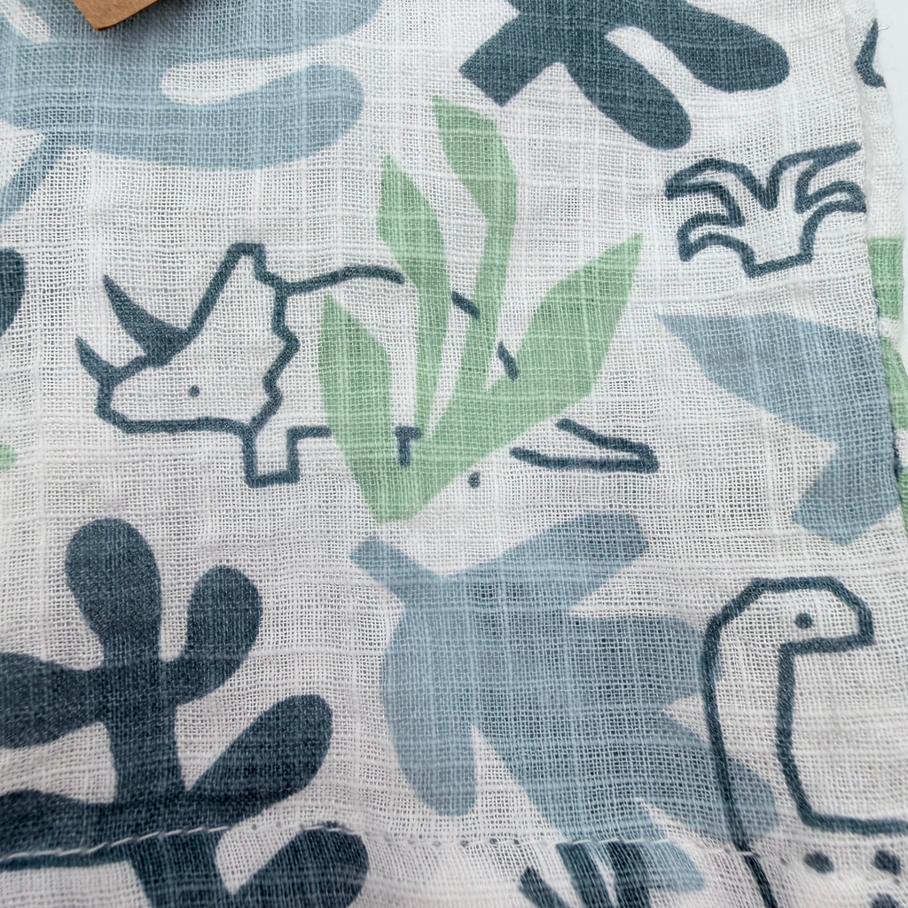 Chemisette imprimée dinosaures bleu et vert - 9 mois