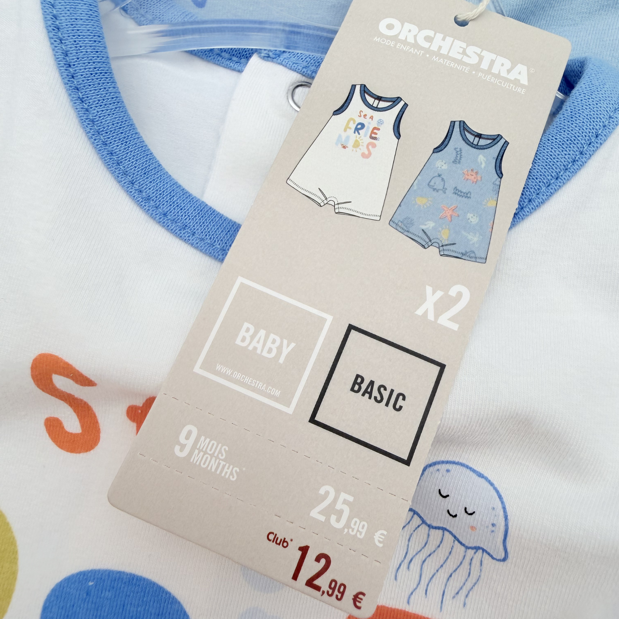 Lot de 2 combishorts Sea Friends - 9 mois