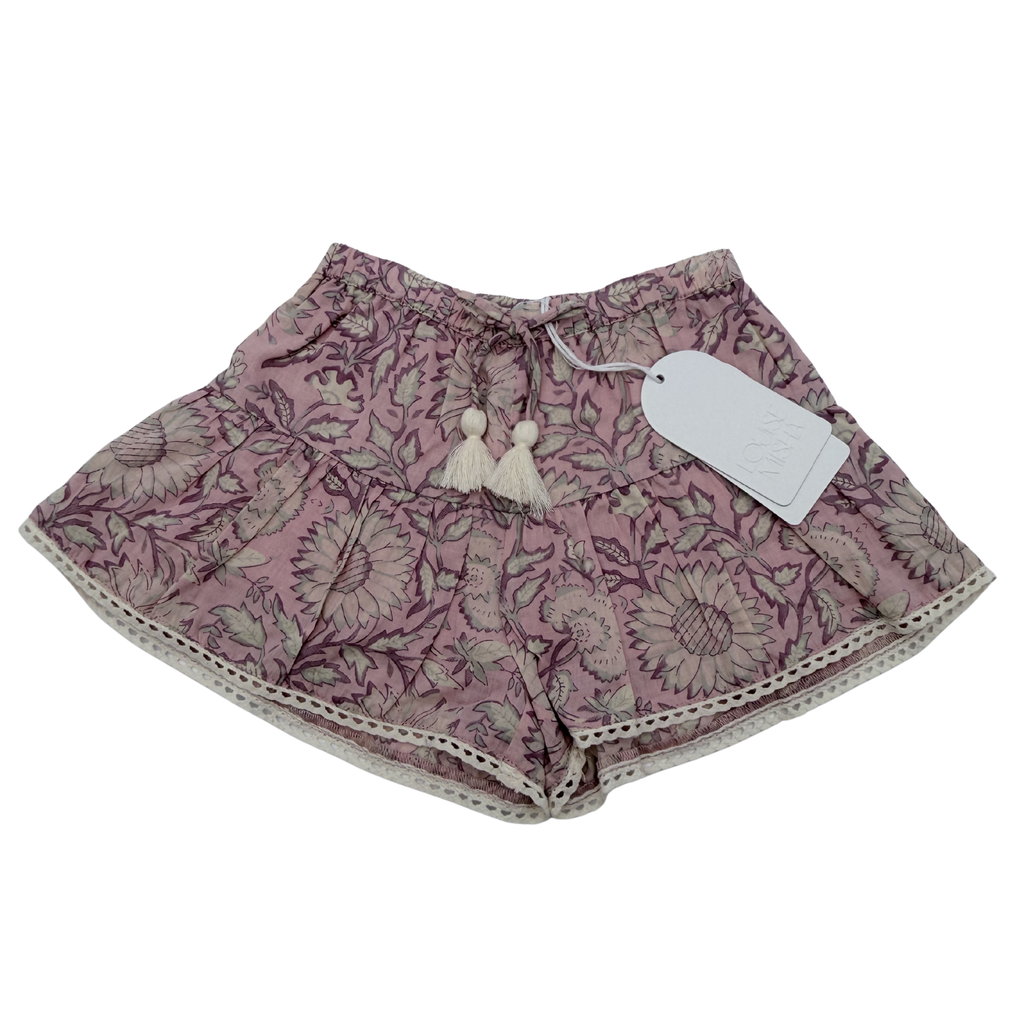 Short fleuri vieux rose — 9 mois
