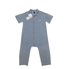 Combinaison denim bleu clair manches courtes — 24 mois