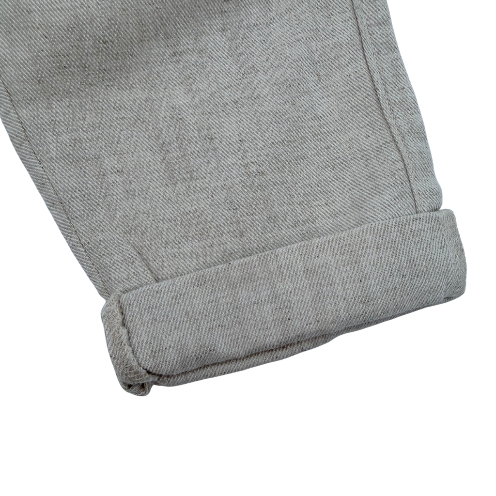 Pantalon en coton et lin coloris naturel - 12 mois