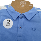Lot de 2 t-shirts manches courtes bleu imprimé marin — 3 mois
