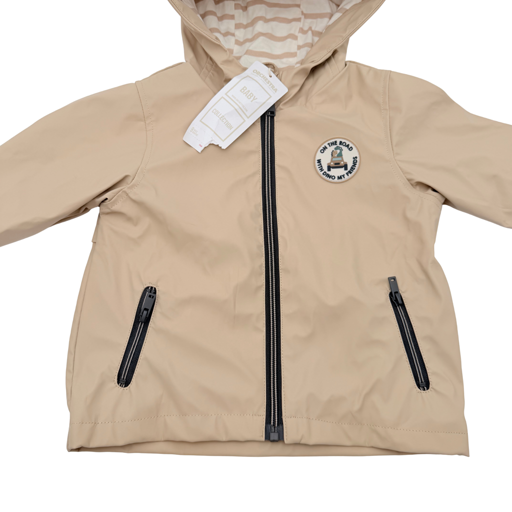Parka bébé déperlante à capuche beige - 9 mois
