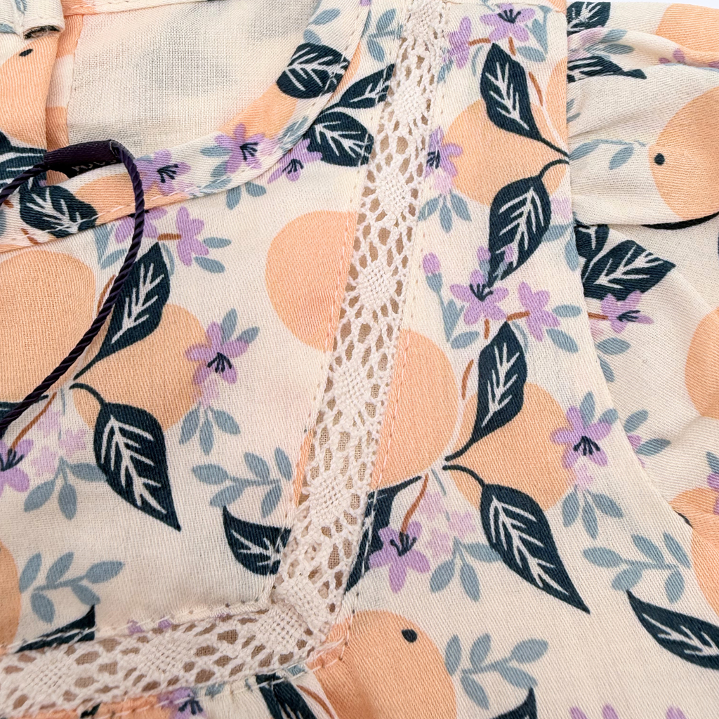 Robe écrue imprimée citrons — 3 mois