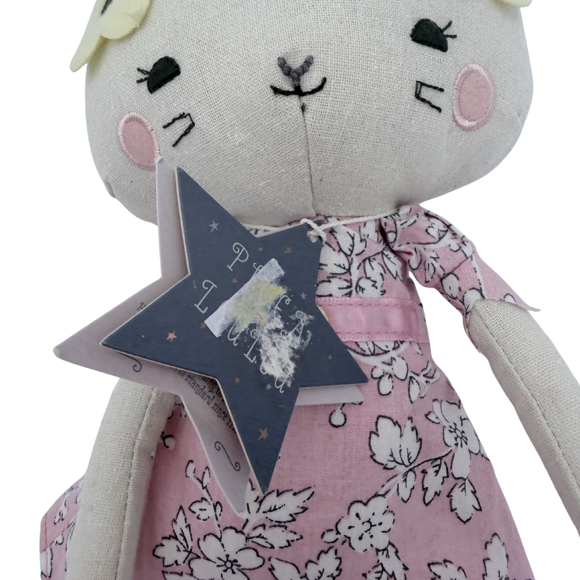 Peluche chat fleurie —33 cm
