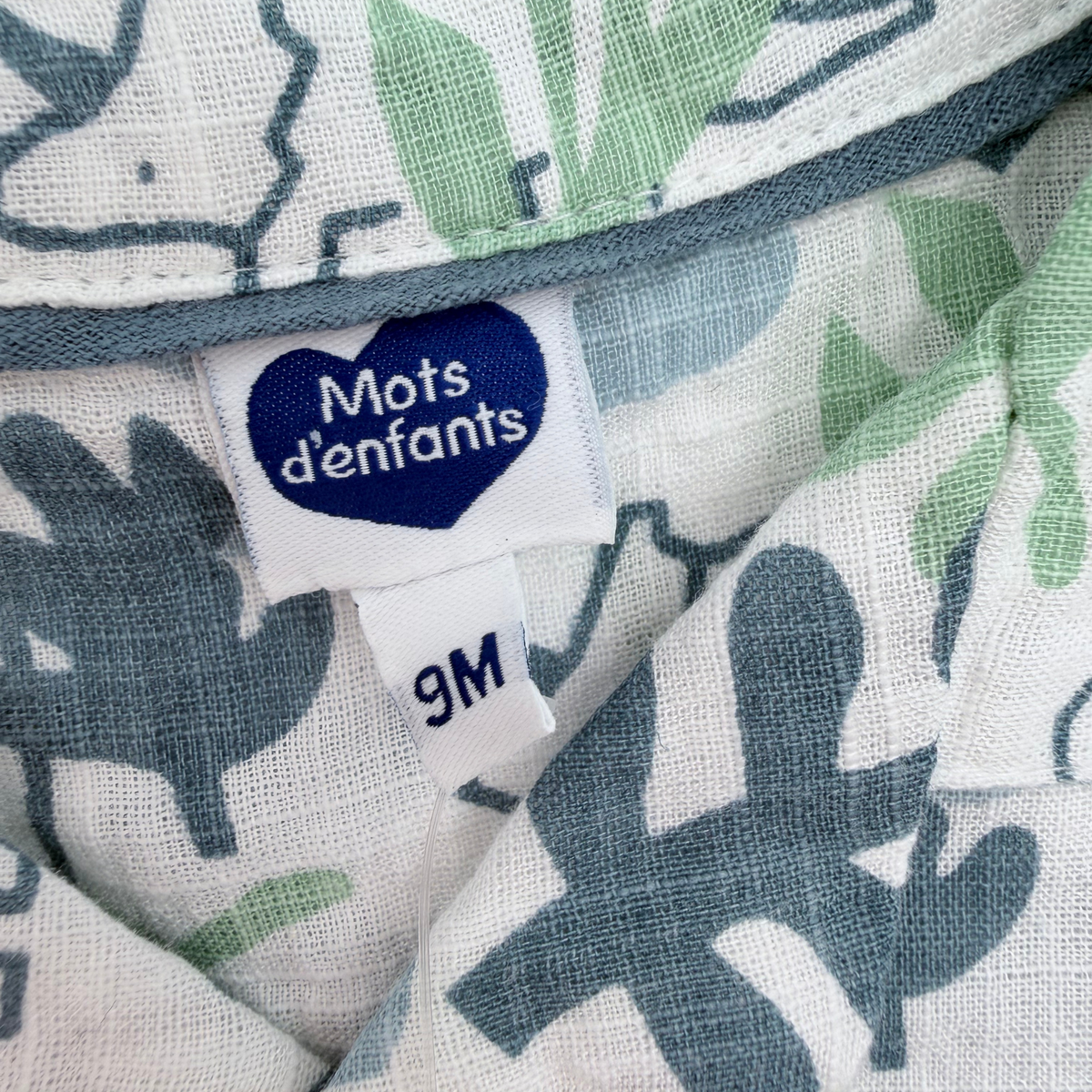 Chemisette imprimée dinosaures bleu et vert - 9 mois