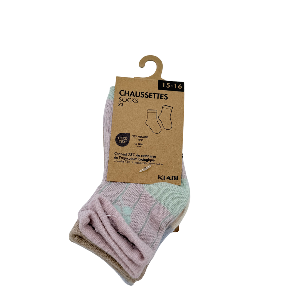 Lot de 3 paires de chaussettes pastel – 15-16