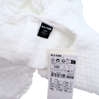 Top blanc en gaze de coton à grand col — 24 mois