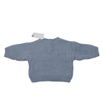 Pull en maille bleu ciel avec cœur brodé — 9 mois