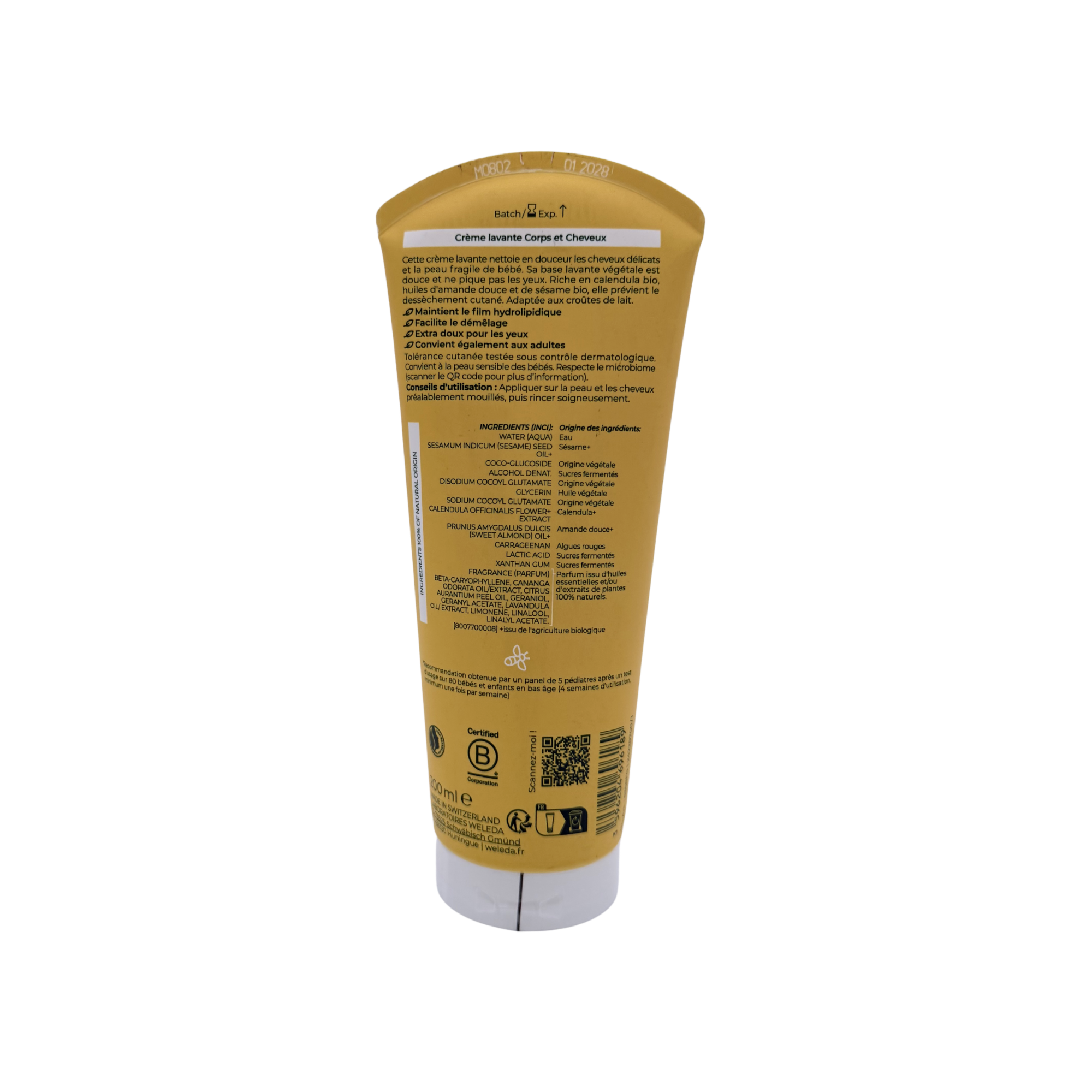 Crème lavante corps et cheveux — 200 ml