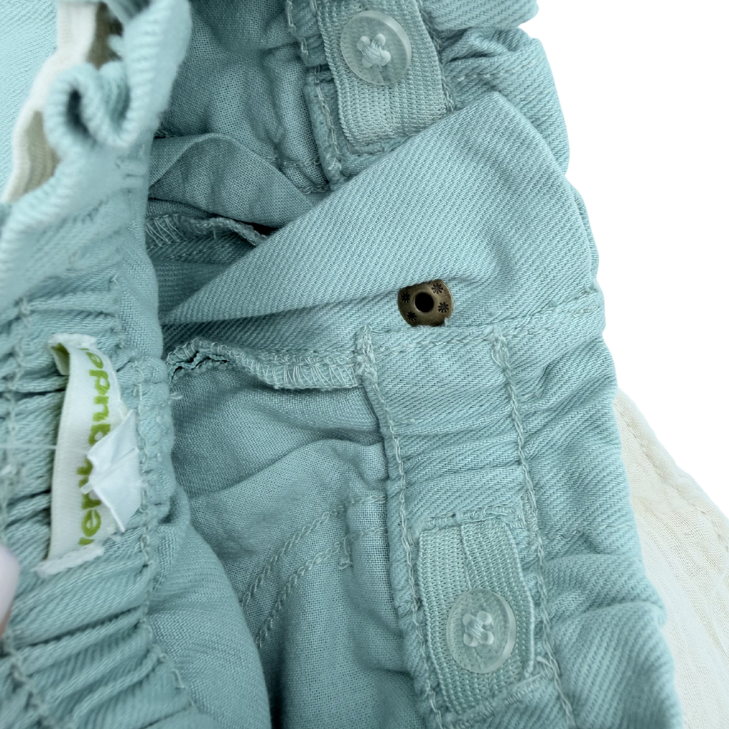 Short vert d’eau avec ceinture à nouer — 2 ans