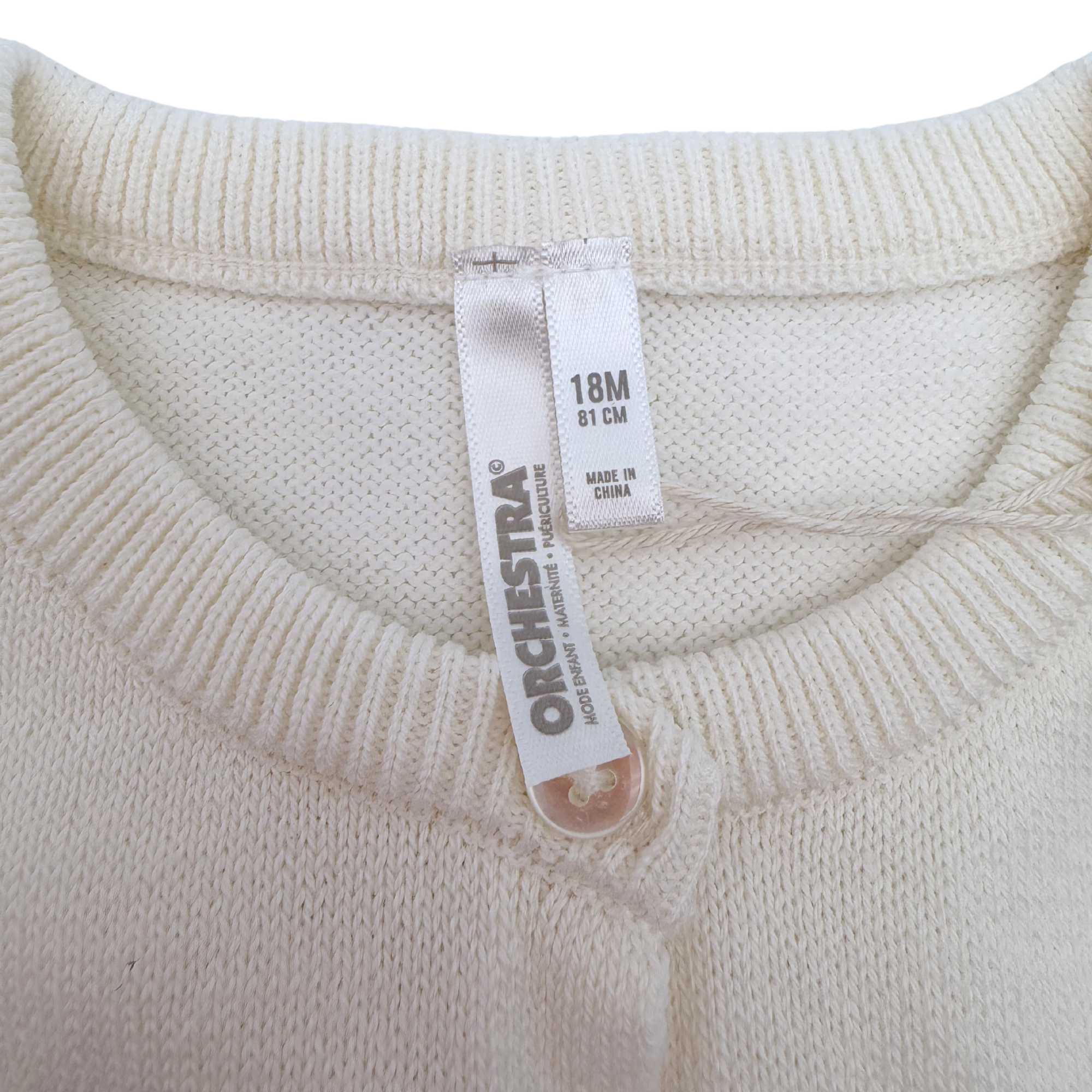 Gilet en maille écrue – 18 mois