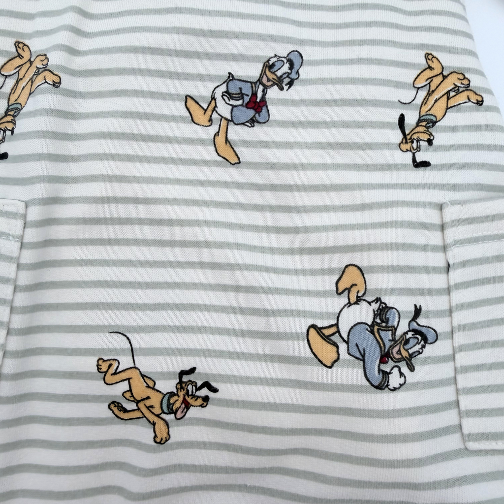 Ensemble salopette rayée personnages Disney — 0-1 mois