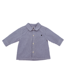 Chemise bébé rayée bleu et blanc — 6 mois