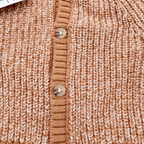 Gilet bébé en maille marron chiné - 1 mois