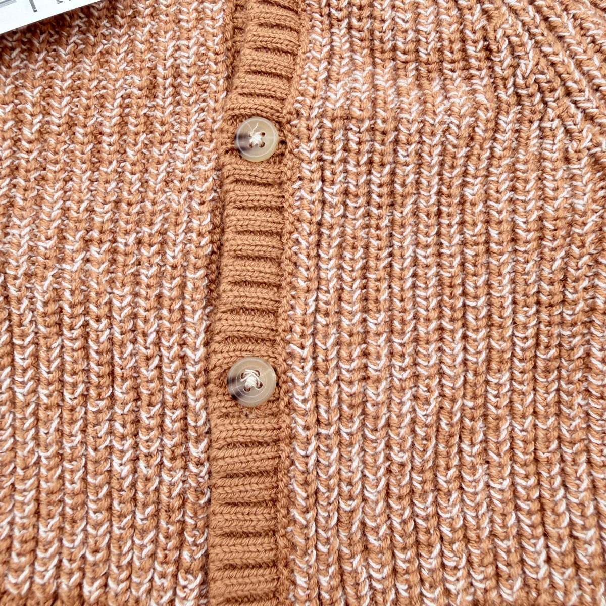Gilet bébé en maille marron chiné - 1 mois