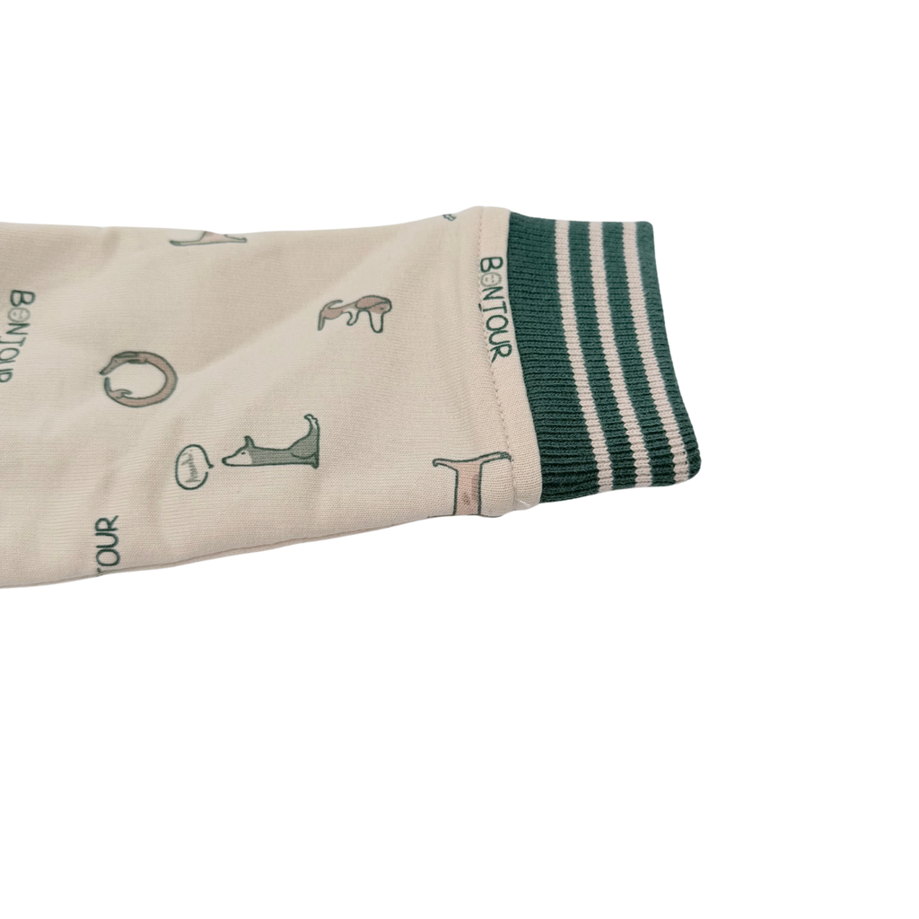 Veste réversible bébé écrue et verte à motifs - 6 mois