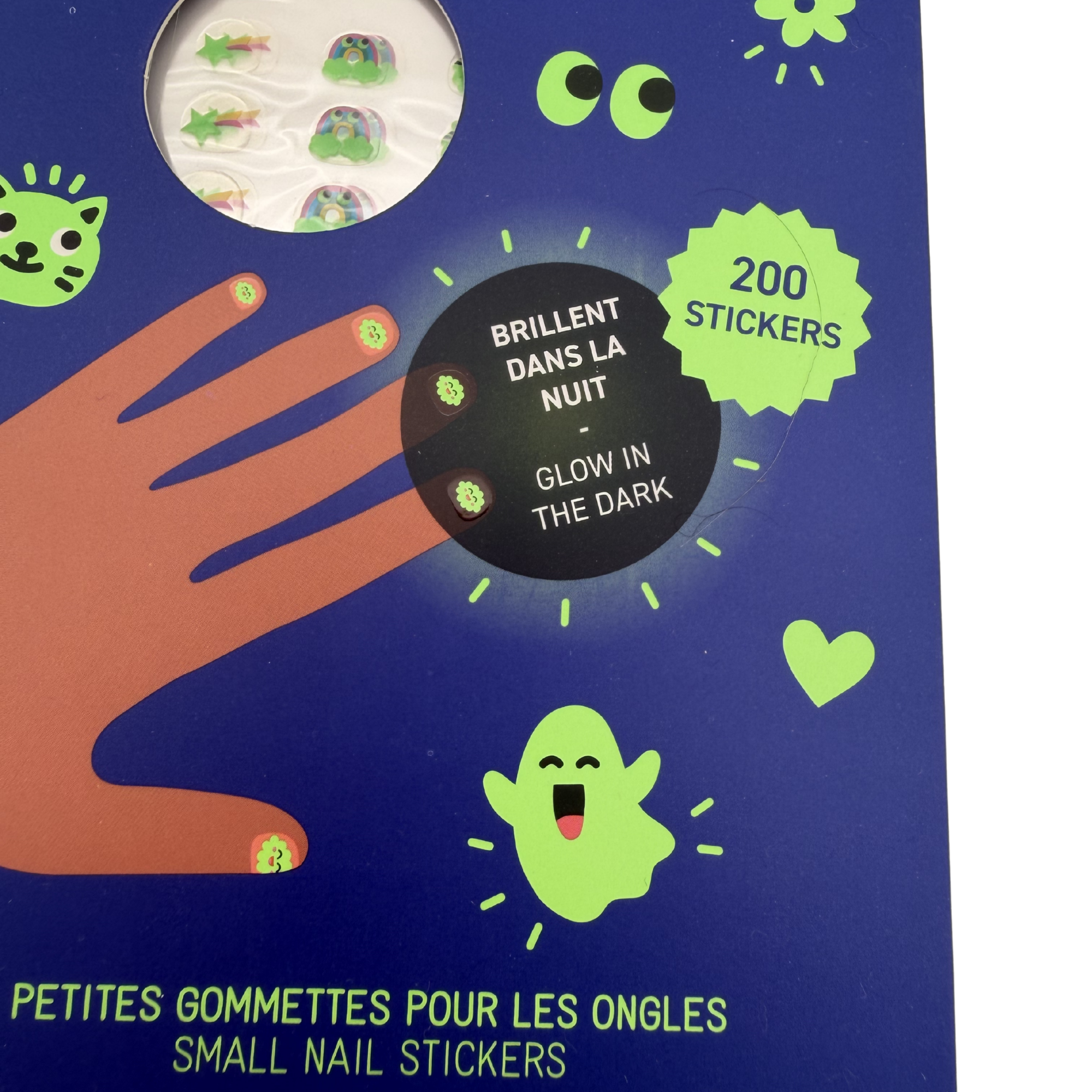 Lot de 200 stickers phosphorescents pour ongles