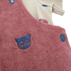 Ensemble salopette éponge terracotta et t-shirt imprimé — 6 mois