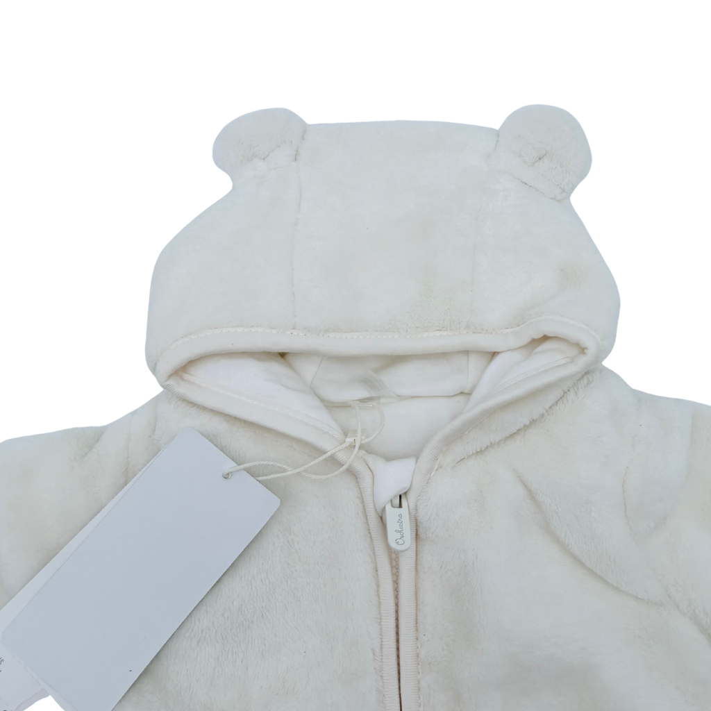 Combinaison pilote bébé à capuche écru - 1 mois