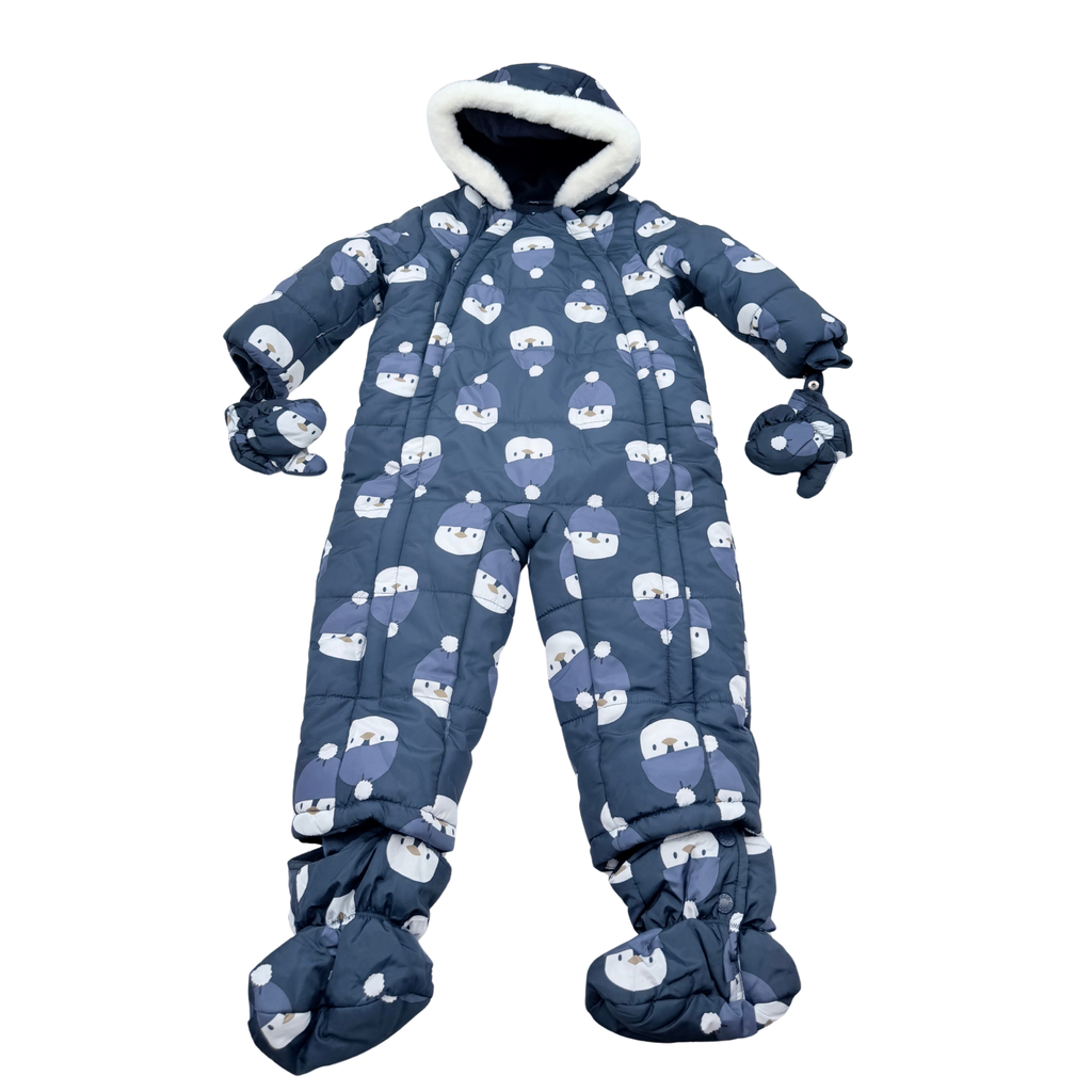 Combinaison pilote bébé bleu marine à motifs oursons - 18 mois