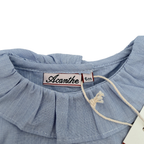 Blouse bleu clair à col volanté — 6 mois