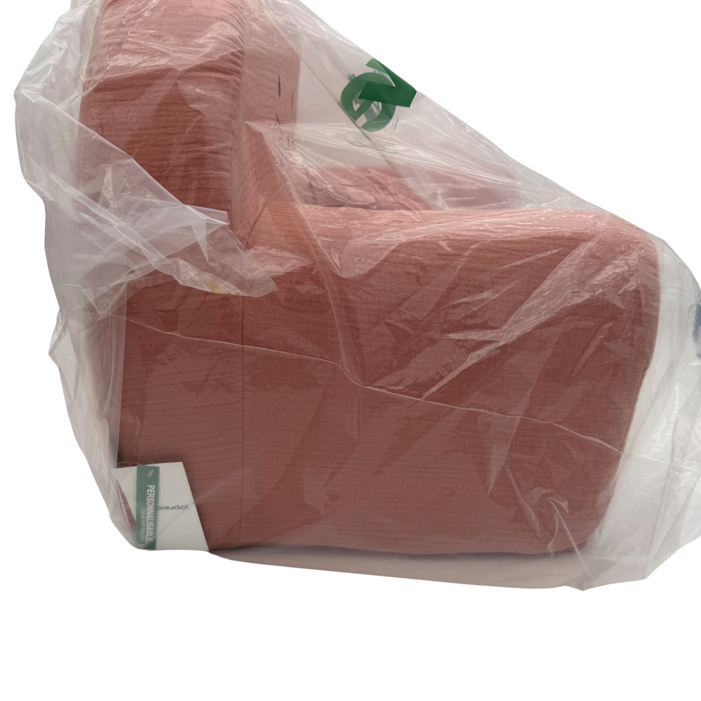 Fauteuil enfant gaze rose ancien