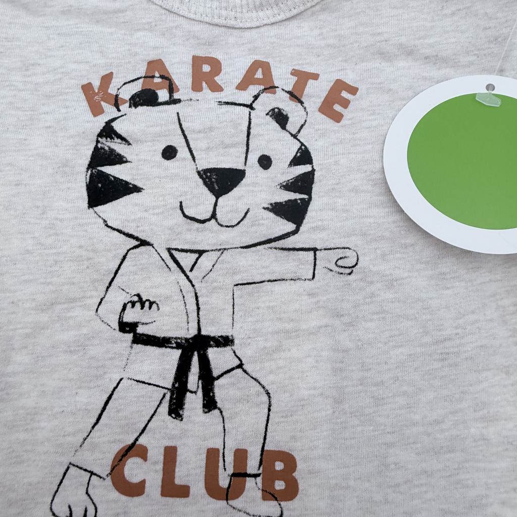 T-shirt manches longues tigre karate — 6 mois