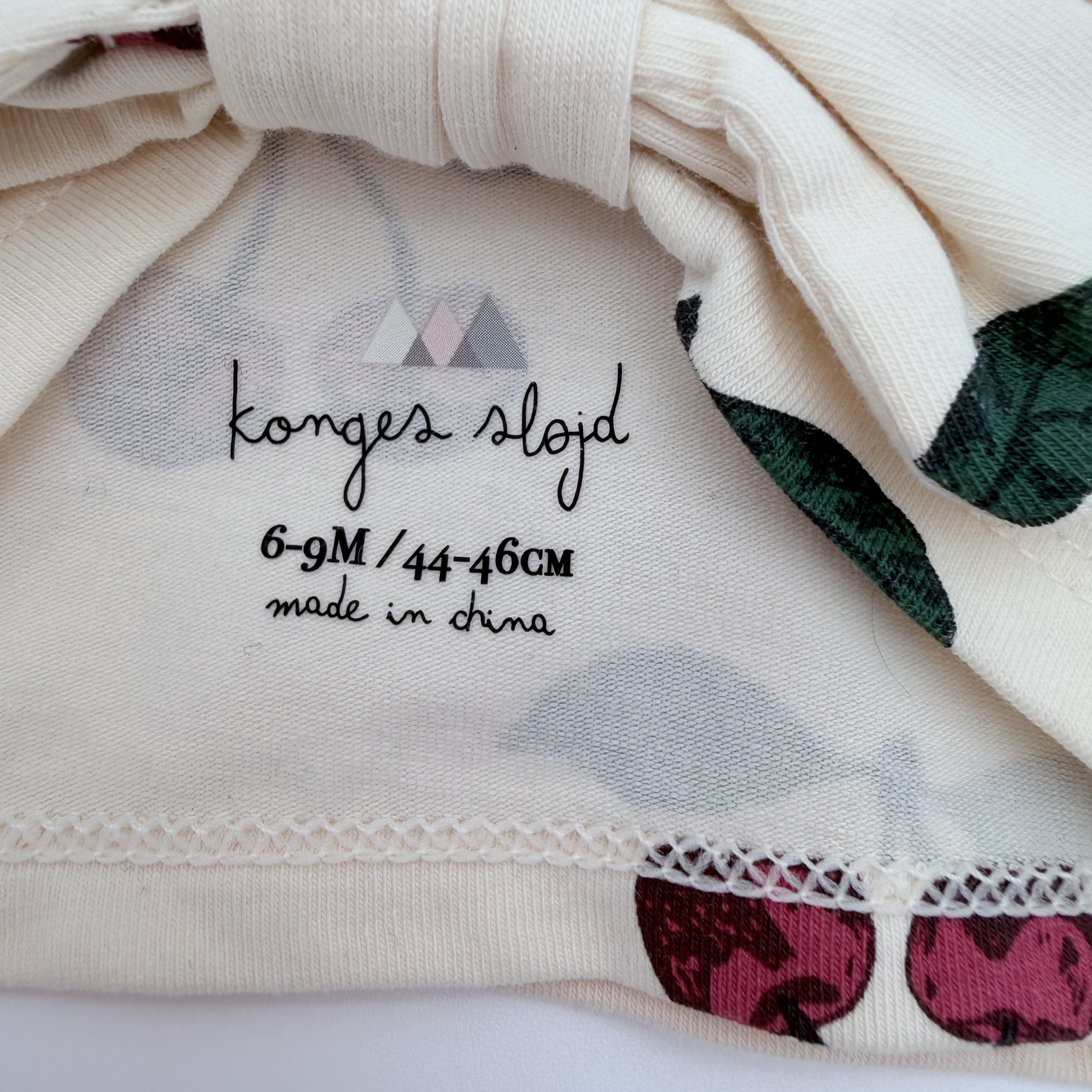 Lot de 2 bonnets bébé à nœud cerises — 6-9 mois