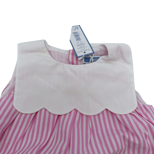Barboteuse rose et blanche - 12 mois