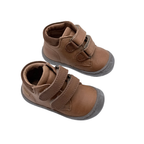 Bottines camel à double scrath - 19