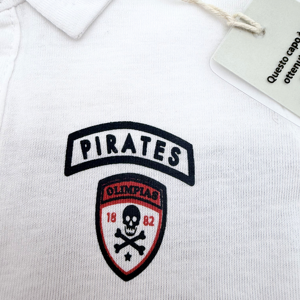 Polo blanc imprimé pirate — 6 mois
