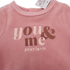 Pyjama velours rose “You & Me” — 1 mois