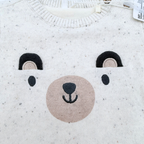 Pull bébé écru motif ours - 3 mois