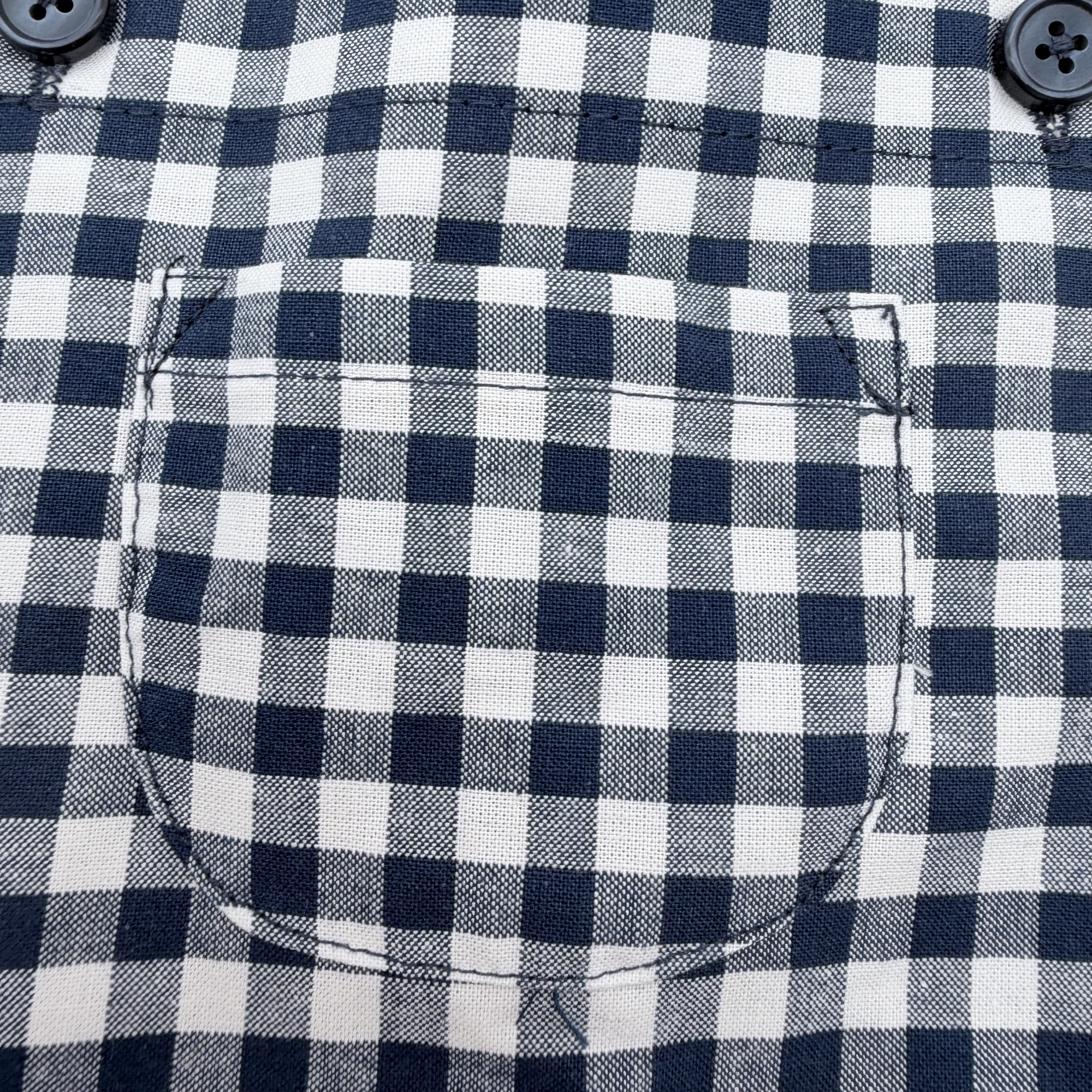 Robe salopette à carreaux marine et blanc avec t-shirt — 0-3 mois