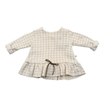 Robe à carreaux écru et beige — 1 mois
