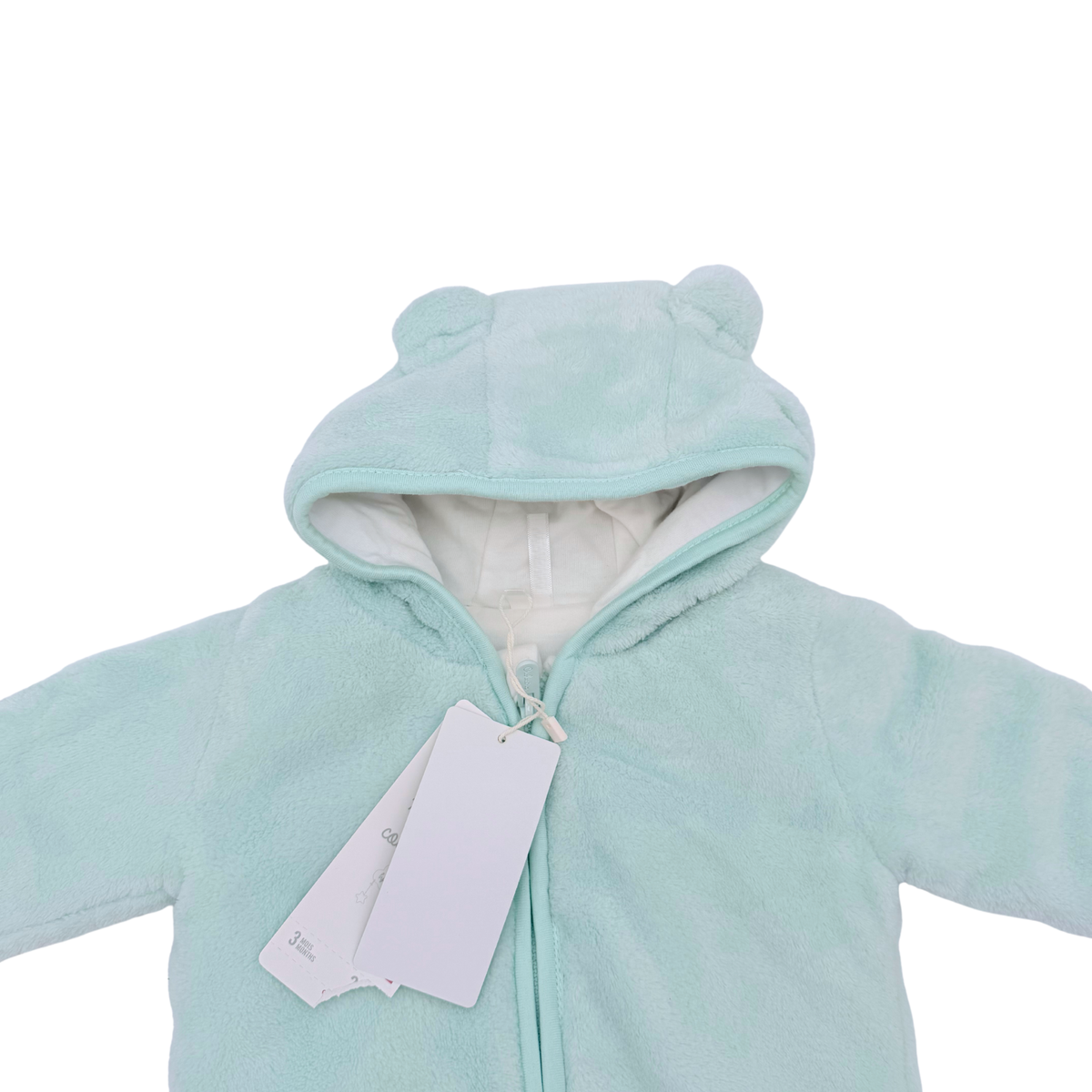 Combinaison pilote bébé à capuche bleu ciel - 3 mois
