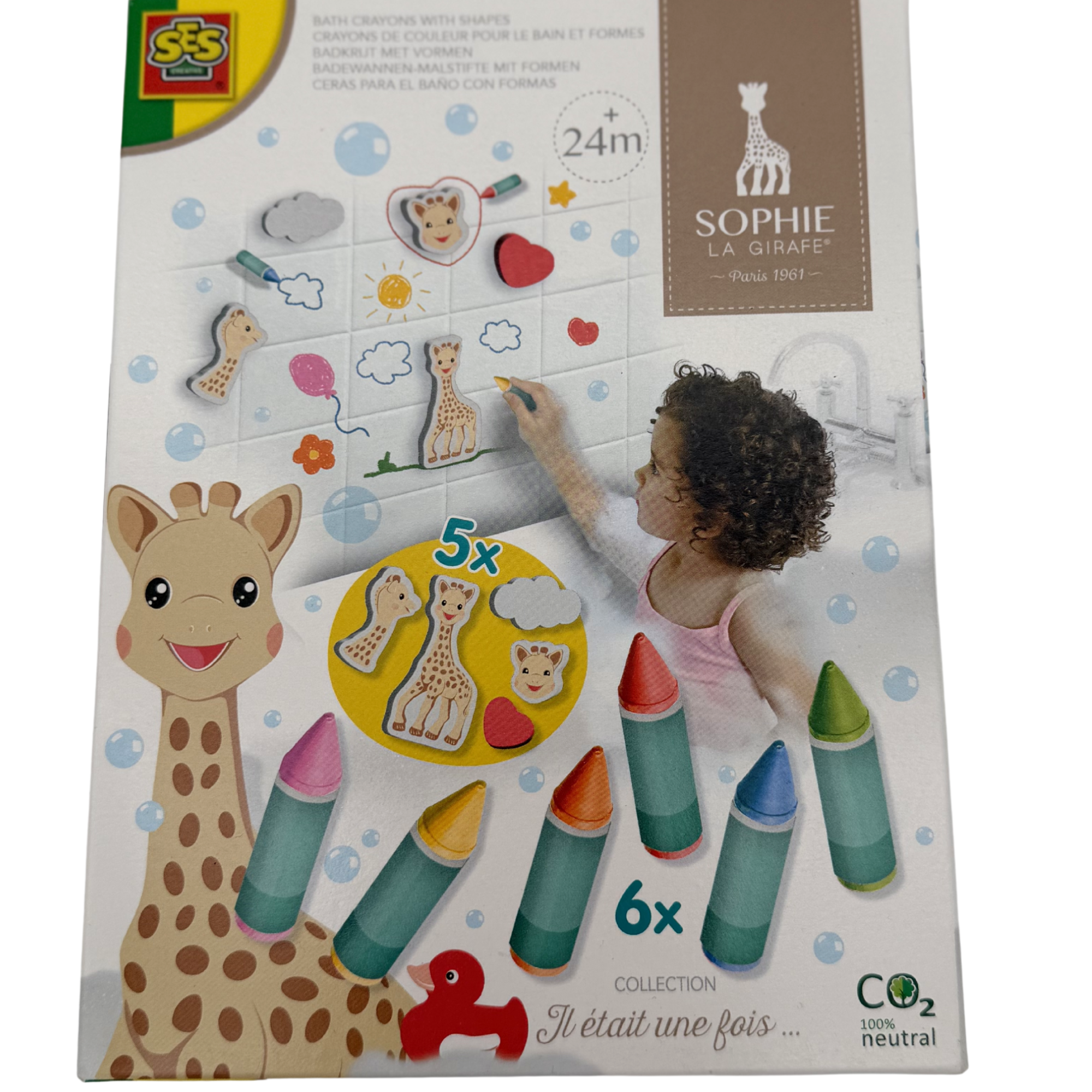 Crayon de bain et figurines en mousse