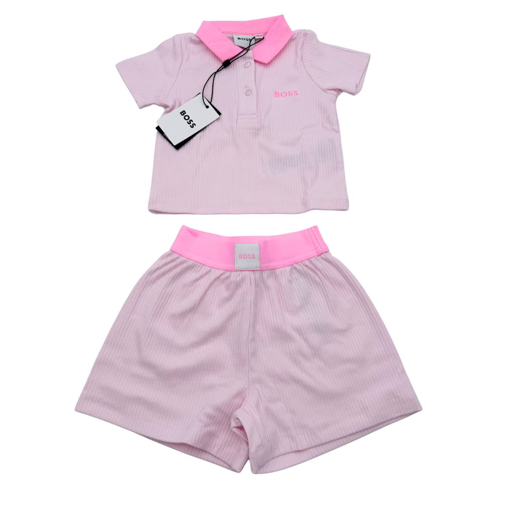 Ensemble polo et short rose — 3 mois